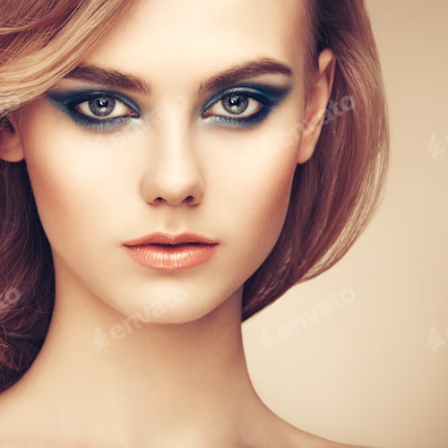 Preview: Portrait of beautiful sensual woman with elegant hairstyle