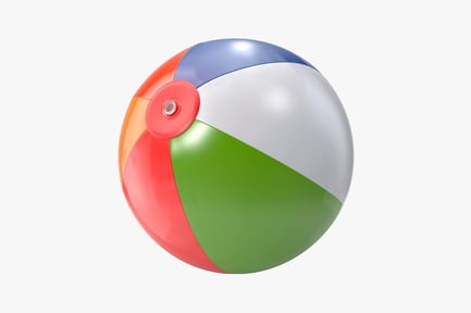 Preview: Multicolored sectional beach ball with button