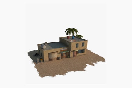 Preview: Middle Eastern House with Shopfront & Palm Trees