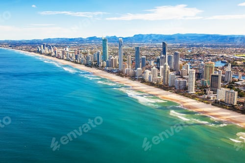 Preview: Aerial view of Surfers Paradise, the Gold Coast, Queensland, Aus