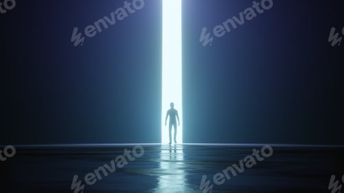 Preview: man silhouette against the bright light