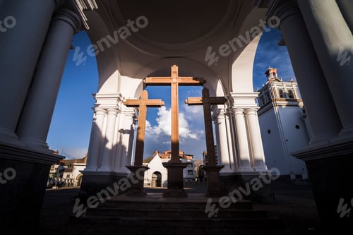 Preview: Sunset at Copacabana Cathedral (Basilica of Our Lady of Copacabana), Copacabana, Bolivia, South Amer