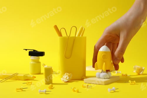 Preview: Concept of school and education and different accessories for school