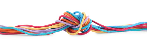 Preview: Many colorful shoe laces isolated on white
