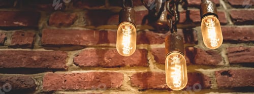 Preview: Grunge lamp on the wall. Steampunk background Lighting decor