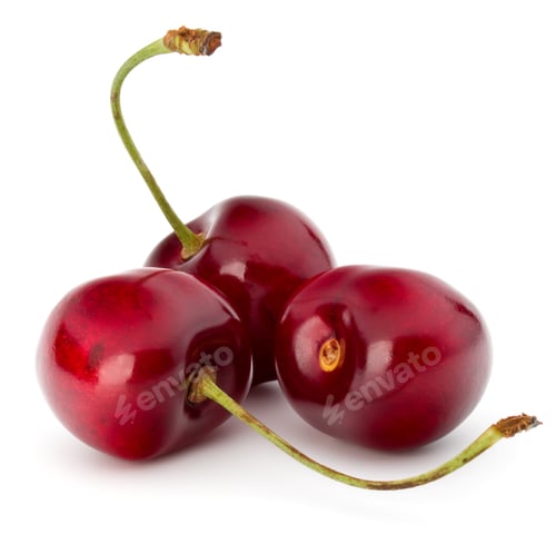 Preview: Sweet cherry berries isolated on white background cutout