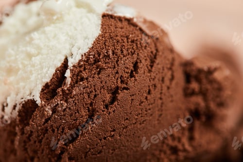 Preview: close up view of tasty brown and white ice cream