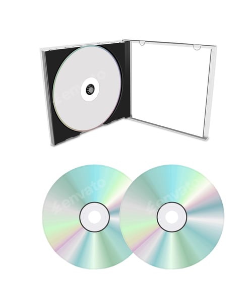 Preview: blank cd cover and cd isolated