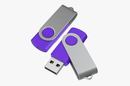 Preview: Purple USB Drive with Swivel Cover