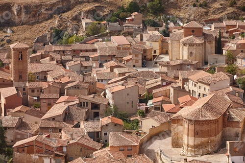 Preview: Picturesque tile rooftops in spanish village. Daroca, Zaragoza. Huesca, Spain