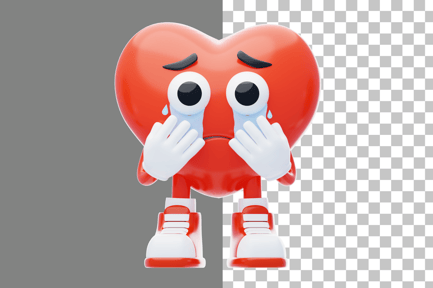 Preview: Crying Heart Character 3D Illustration