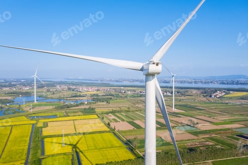 Preview: wind turbine closeup with clipping path
