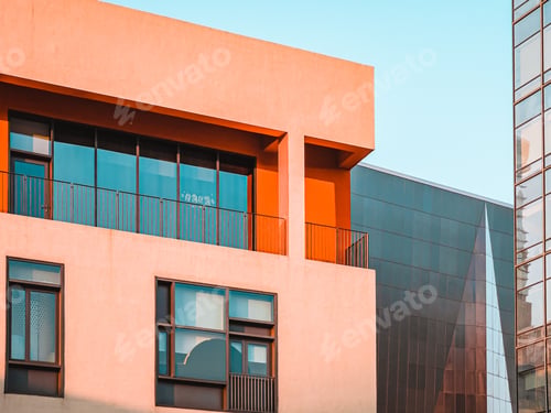 Preview: Low angle shot of modern building facade