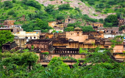 Preview: Old Jaipur City as viewed from top of Amber Fort, India.