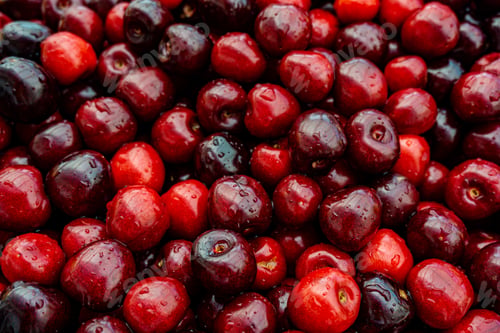 Preview: Background of fresh beautiful red cherries