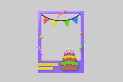 Preview: Celebration party frame cake elements