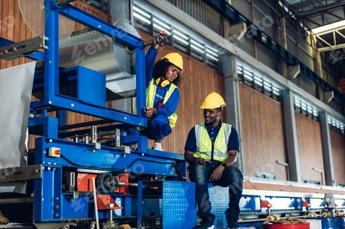 Preview: Foreman or worker work at factory site check up machine or products in site.