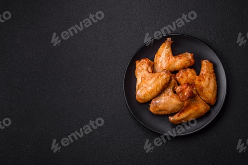 Preview: Delicious fried chicken wings with salt, spices and herbs