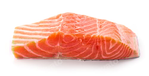 Preview: Fresh Salmon Fillet Isolated on a White Background