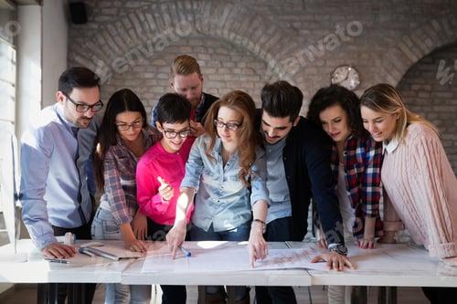 Preview: Startup Teamwork Brainstorming Meeting concept in office