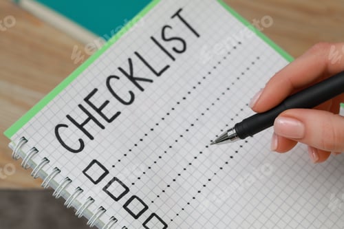 Preview: Woman filling Checklist with pen, closeup view
