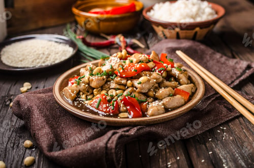 Preview: Homemade kung pao chicken stir fry food