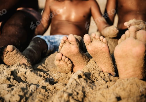 Preview: African family enjoying the beach