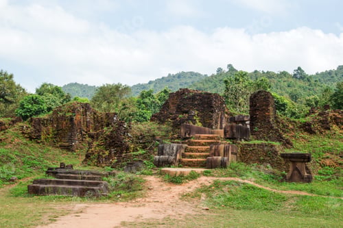 Preview: Ancient temple ruins hidden deep within a remote jungle area, shrouded in mystery. My Son, Vietnam.