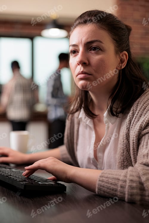 Preview: Confident cyber security officer accesing administrator rights by bypassing firewall defence system