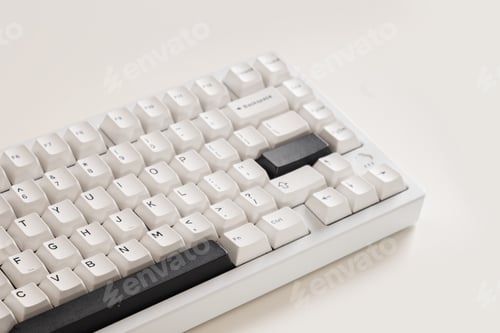 Preview: Modern mechanical keyboard. Minimal style and design keyboard. Custom build keyboard.