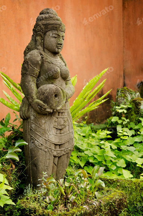 Preview: statue in bali indonesia garden