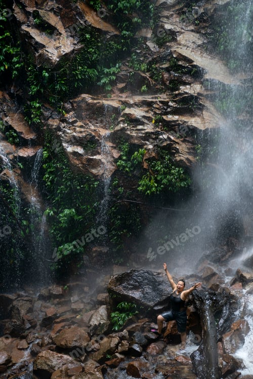 Preview: Sungai Kooi waterfall in the deep forest of Royal Belum State Park, Northern Perak, Malaysia.