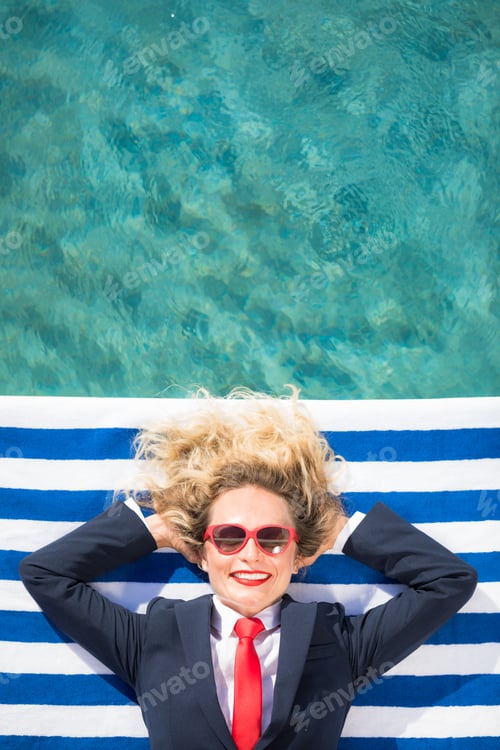 Preview: Successful young businesswoman on a beach