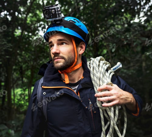 Preview: Man with climbing rope