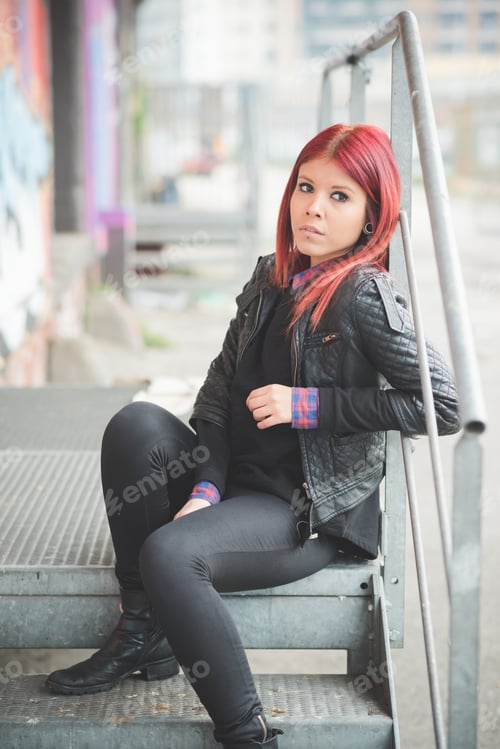 Preview: young beautiful red hair venezuelan woman lifestyle