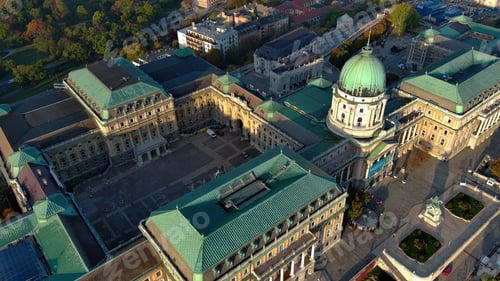 Preview: Buda Castle Royal Palace, Aerial View Shot of Budapest, Hungary