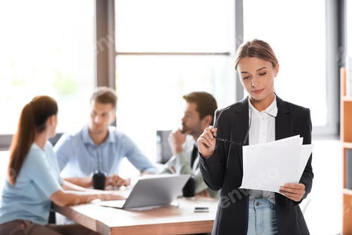 Preview: Office employees having business training at workplace