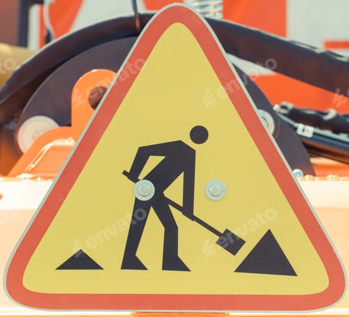 Preview: Roadsign informing about roadwork. Construction or repair road or pavement.