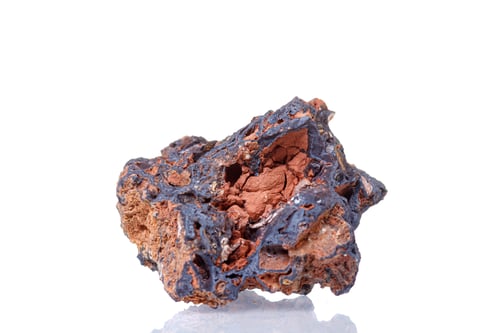 Preview: macro mineral stone Goethite on a white background