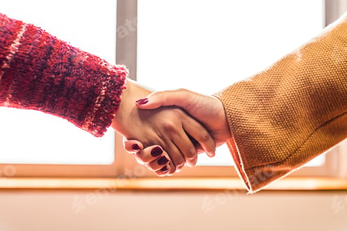 Preview: Close up of two women shaking hands