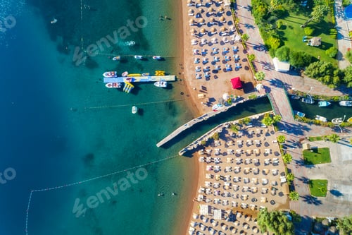 Preview: Aerial view of transparent turquoise sea