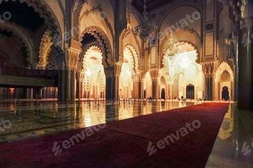 Preview: Interior of Casablanca Grand Moche mosque in Morocco