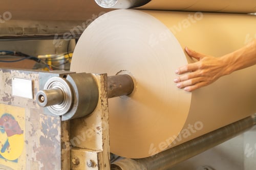 Preview: Paper tube cores, tissues, in industry plant factory. Paper rolls. Cardboard cylinder cargo