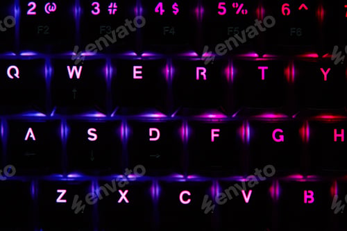 Preview: Gaming rgb keyboard on dark background