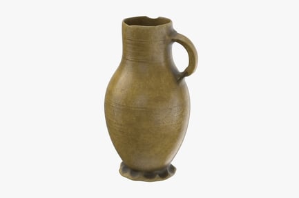 Visualização: Jarro de cerâmica rústica com alça