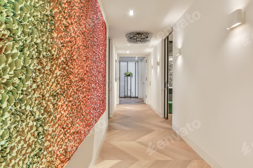 Preview: A long empty hallway in luxury style