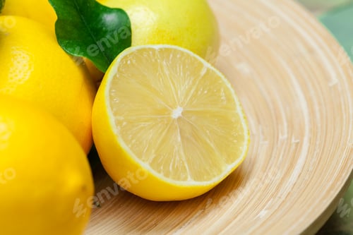 Preview: lemons and limes on a wooden background