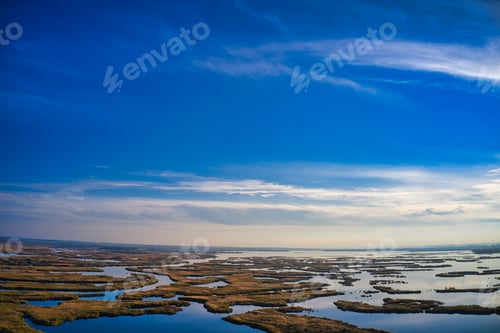 Preview: Irresistible floods on the Samara river on the dnieper in the evening light