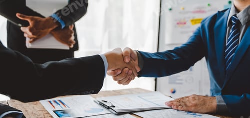 Preview: business partner handshake concept Colleagues shaking hands Successful deal after a great meeting. B