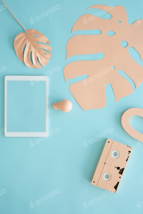 Preview: Mockup on pastel blue background